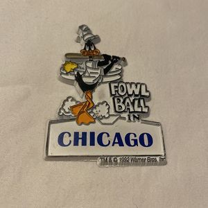 Chicago Daffy Duck Fridge Magnet Warner Bros Sports Vintage 1992 “Fowl ball in”